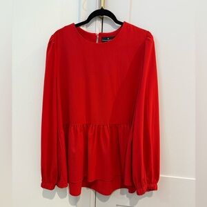 Tuckernuck/Pomander Place Long Sleeve Peplin Top. Size XXL. Red